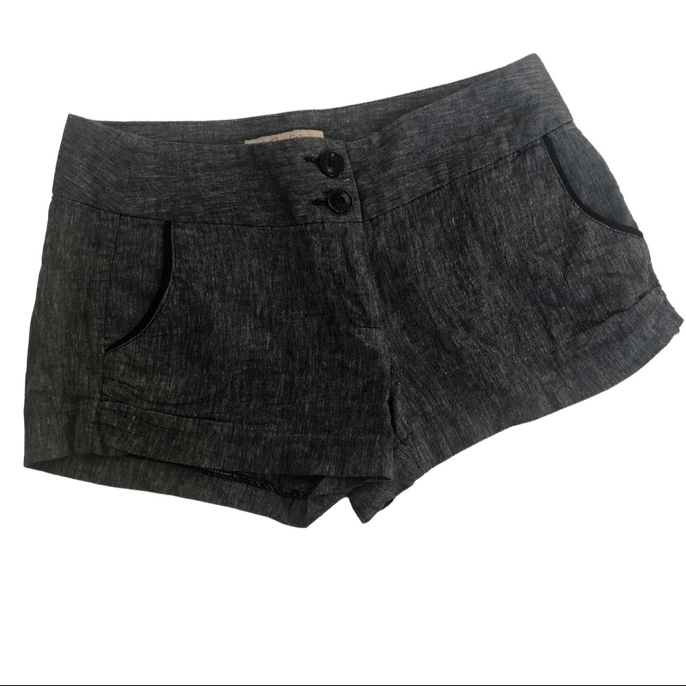 SALE Candies Comfortable Shorts - Cotton & Linen - Gray & Black